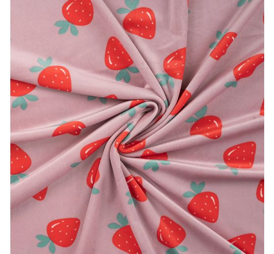 Polyester jersey chilly print "Strawberries"