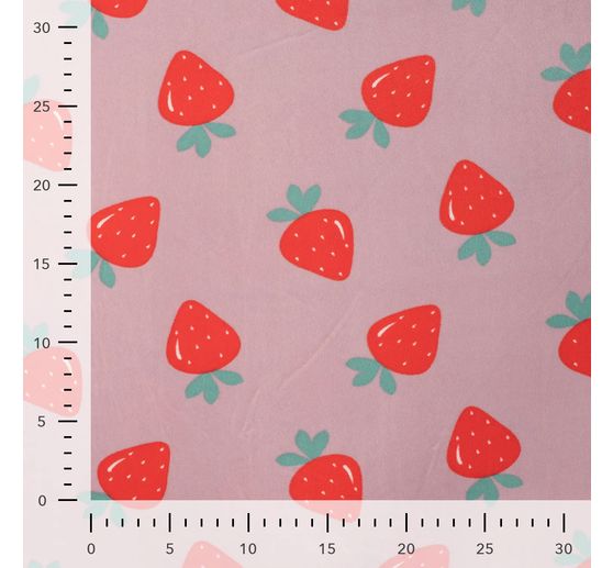 Polyester jersey chilly print "Strawberries"
