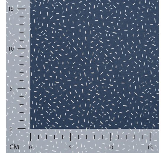 Jersey stof "Confetti strepen denimblauw"