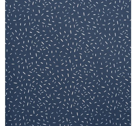 Jersey stof "Confetti strepen denimblauw"