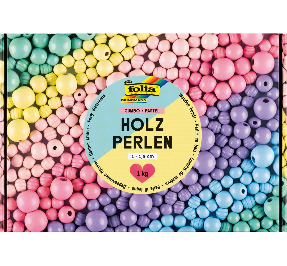 Houten kralen Jumbo Pack "Pastel"
