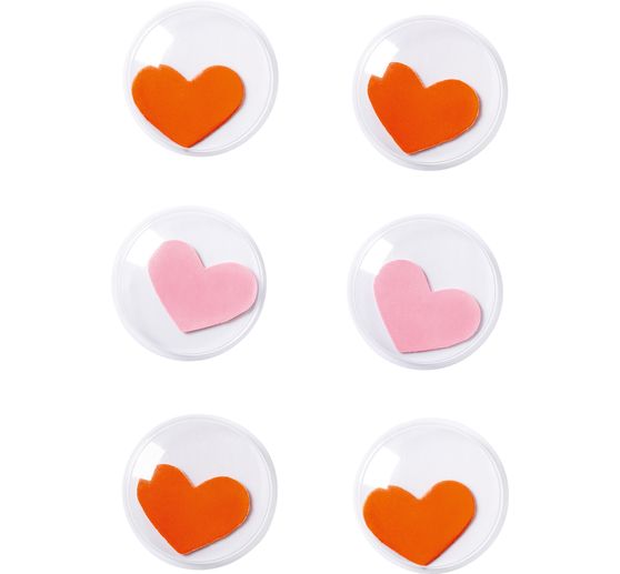 Wiebeloogjes "Hearts", 30 mm, zelfklevend