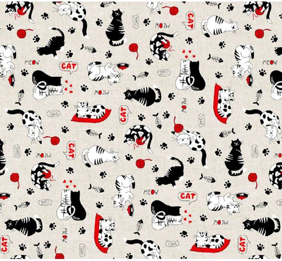 Decoratieve stof linnen optiek "Cats"