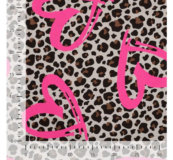 Sweat stof Neon print "Luipaard met hart"