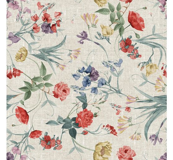 Decoratieve stof linnen optiek "Zomerbloemen"