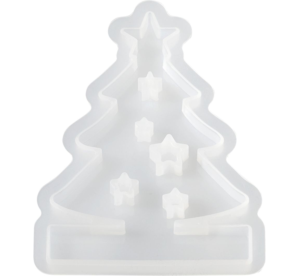 Siliconen gietvorm "Kerstboom" met inzetrand