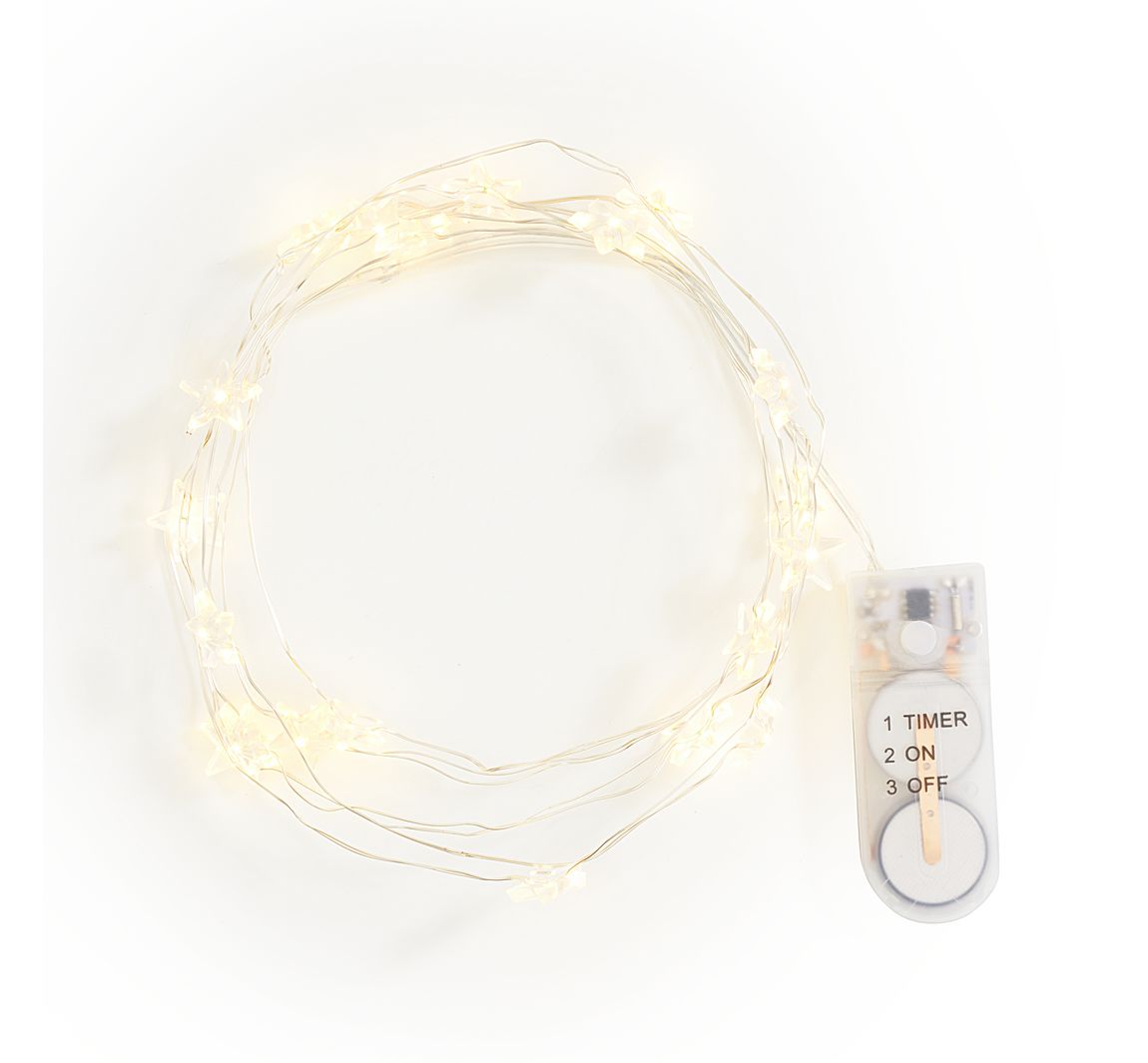 VBS Micro LED snoer lampjes "Ster", met timer