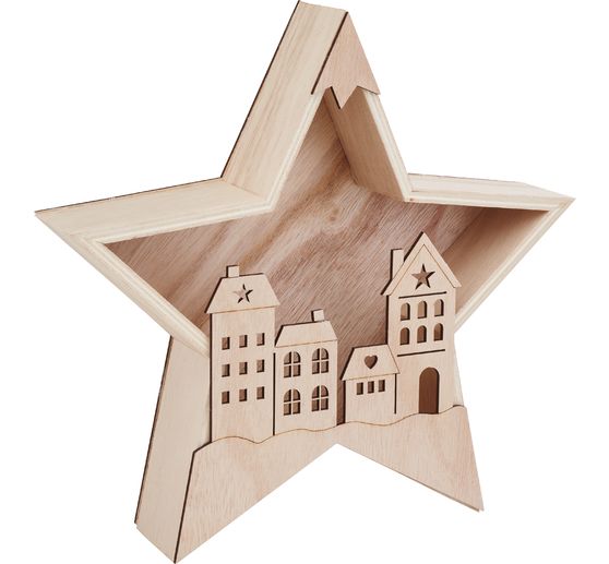 VBS Houten bouwpakket "Houten ster met voorkant huis"