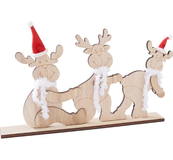 VBS Wooden building kit "Elk trio with hat and scarf"