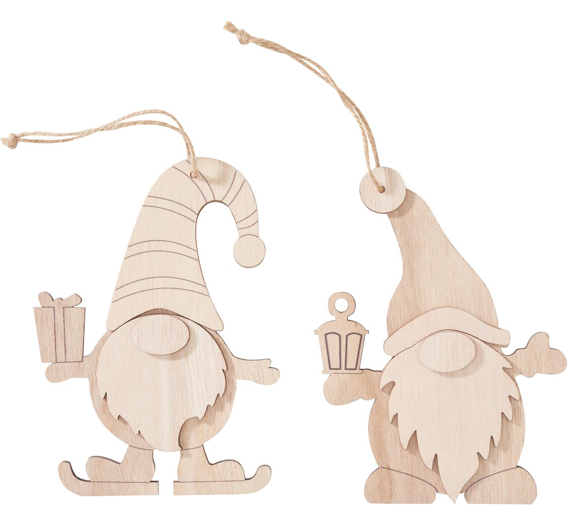 VBS Houten decoratieve hanger "Kabouter", set van 2