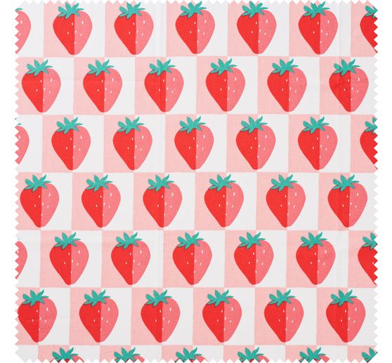 Katoenen stof "Aardbeien"