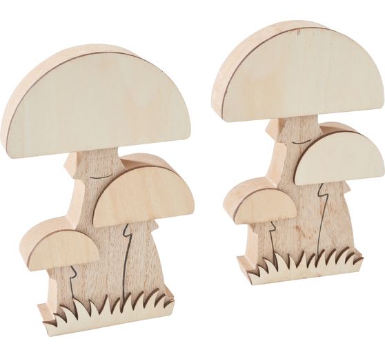 VBS Houten paddenstoelen, 2 stuks