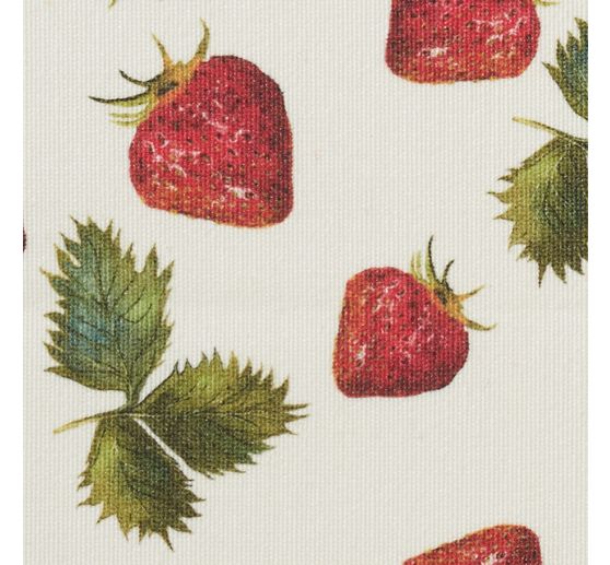Katoenen stof "Aardbeien", acryl gecoat