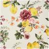 Katoenen stof "Citroen en rozen"