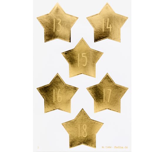 Adventskalender stickers "Stars Gold"