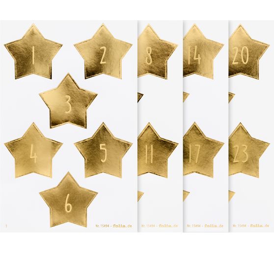 Adventskalender stickers "Stars Gold"