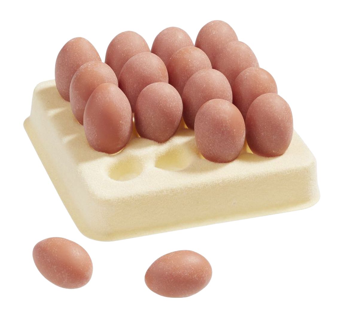 Miniatuur palet met eieren