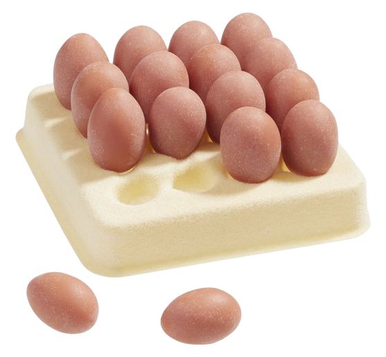 Miniatuur palet met eieren