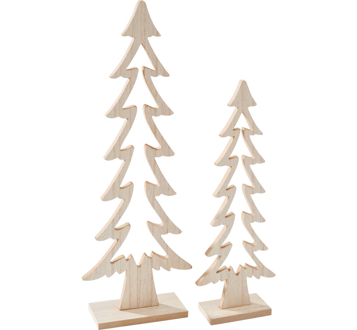 VBS Houten dennenbomen, set van 2