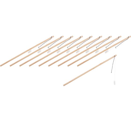 VBS Wooden lantern stick with LEDs, 10 pieces
