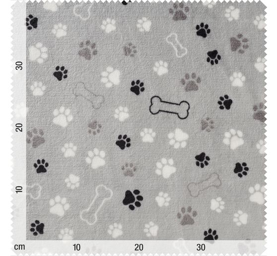 Fleece stof "Paws and bones"