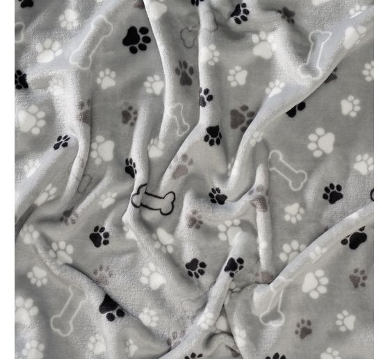 Fleece stof "Paws and bones"