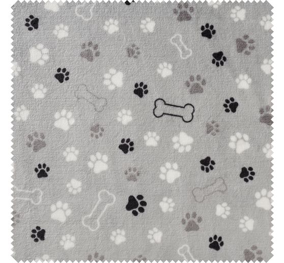 Fleece stof "Paws and bones"