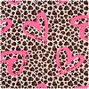 Sweat stof Neon print "Luipaard met hart"