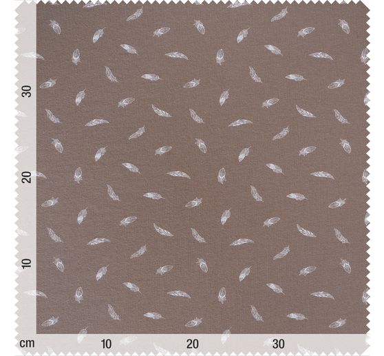 Jersey fabric "Feathers Taupe"