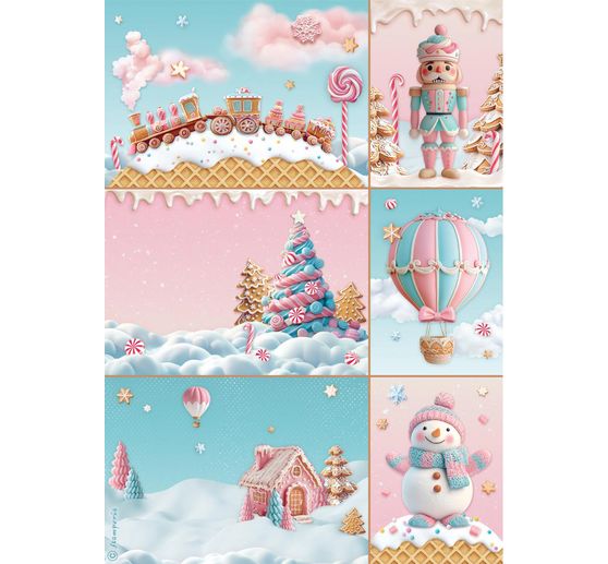 Motif straw silk "Candy Christmas - Cards"