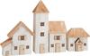 Houten huisjes, 4 stuks