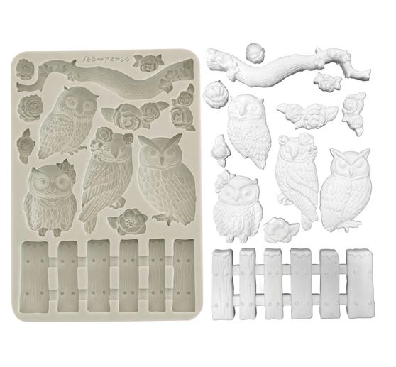 Siliconvorm A5 "The Owl's House - Owls and Branch"