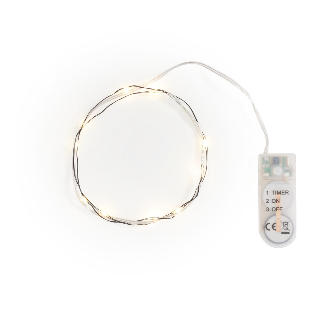 Micro LED snoer lampjes met timer 6/18u, 10 LED's