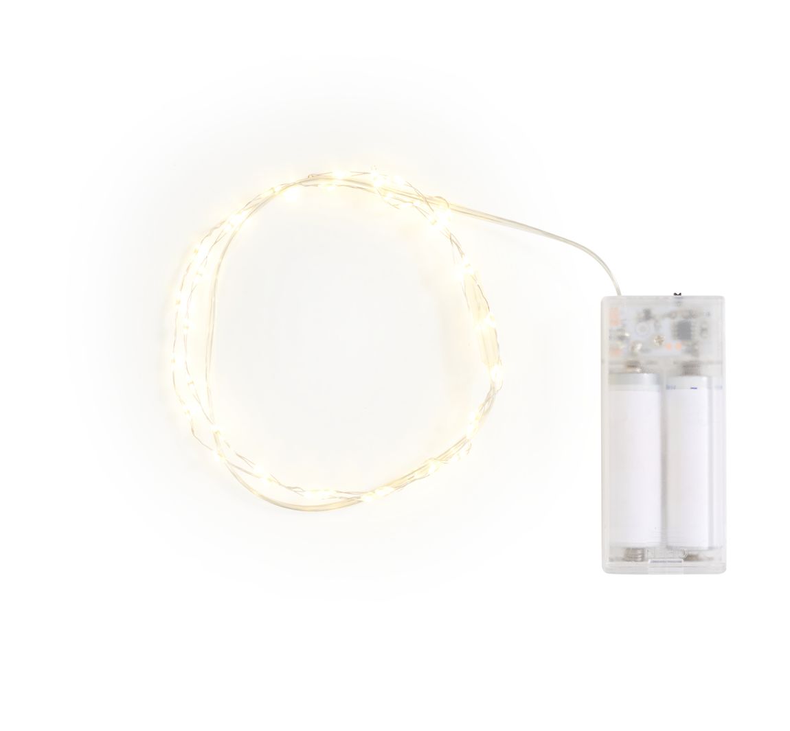Micro LED snoer lampjes met timer 6/18 uur, 40 LED's