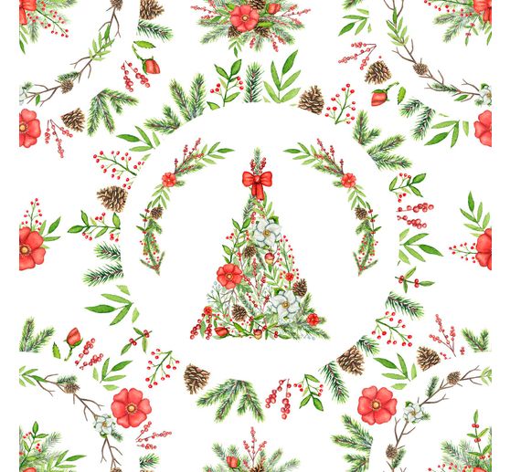 Decoratieve stof linnen optiek "Kerstboom"