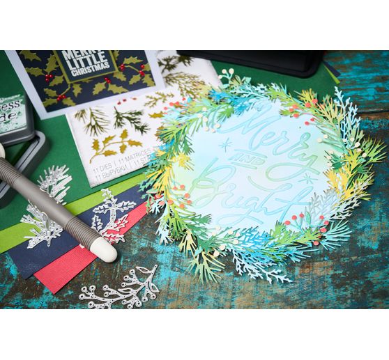 Sizzix Thinlits Ponssjabloon "Holiday Greens by Tim Holtz"