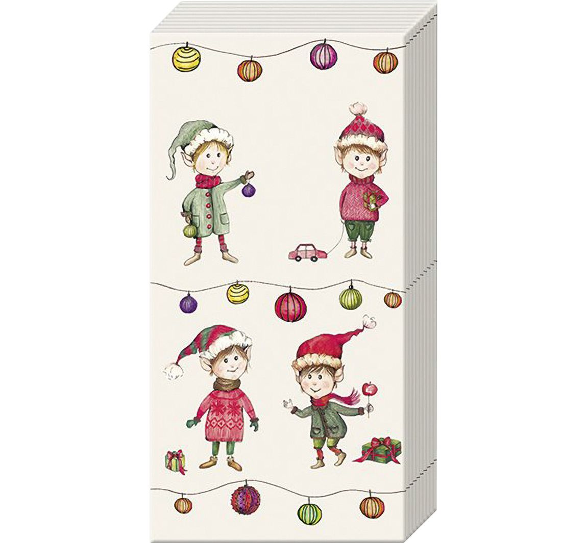 Papieren zakdoeken "Elves At Work"