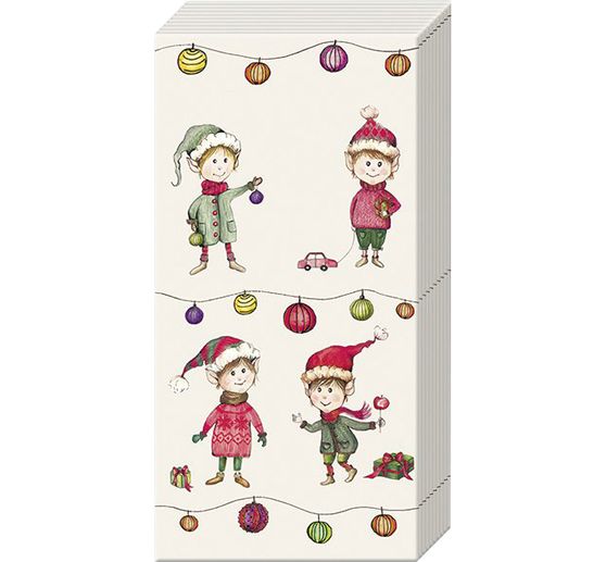 Papieren zakdoeken "Elves At Work"