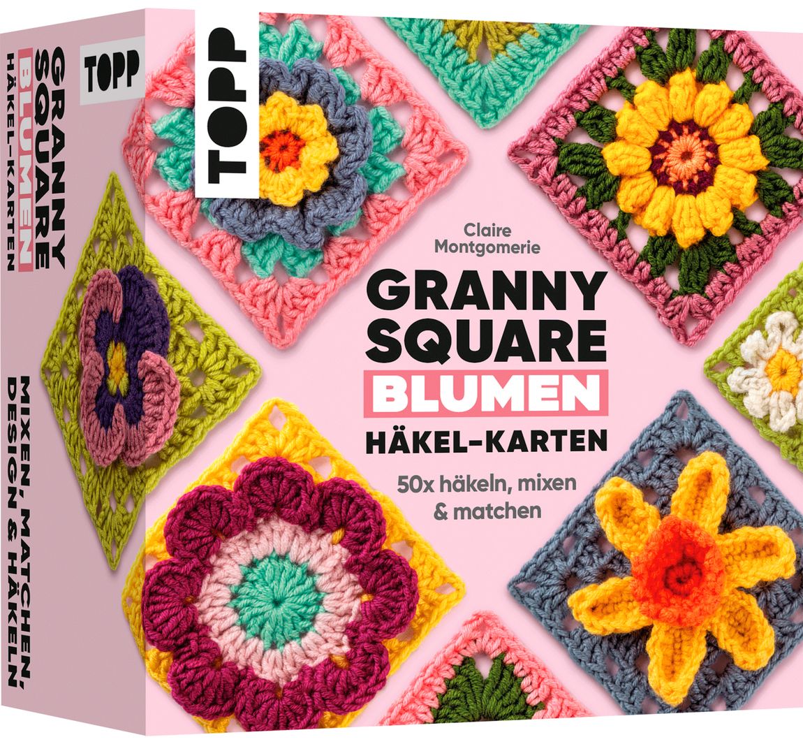 Haak kaarten Granny Square "Blumen"