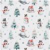 Decoratieve stof linnen optiek "Sneeuwpop met slee"