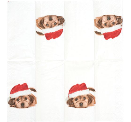 Paper handkerchiefs "Sweet Santa Dog"