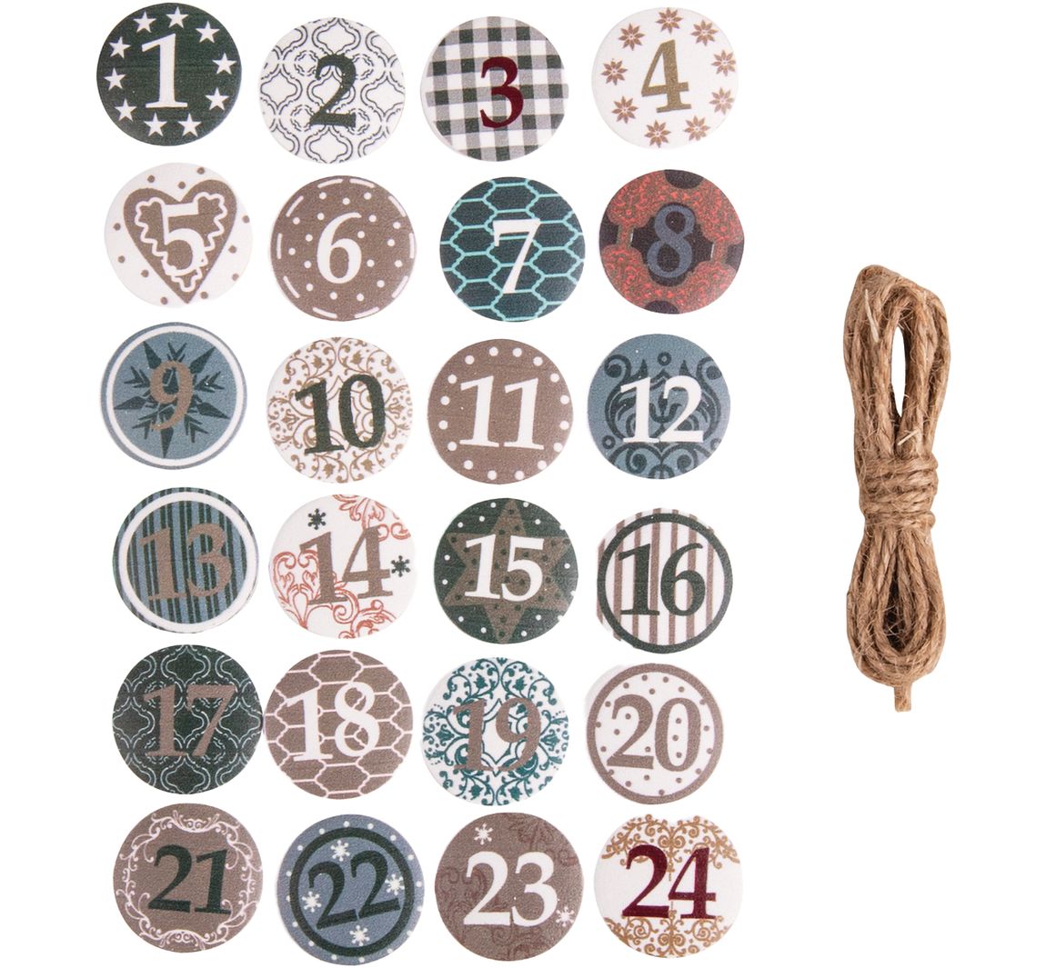 Adventsnummers "Christmas Patterns" met lijmpunt