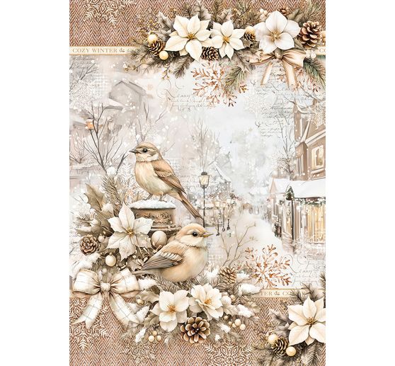 Winter seizoen" motief strozijde assortiment, set van 8