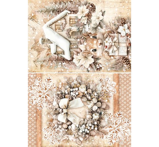 Winter seizoen" motief strozijde assortiment, set van 8
