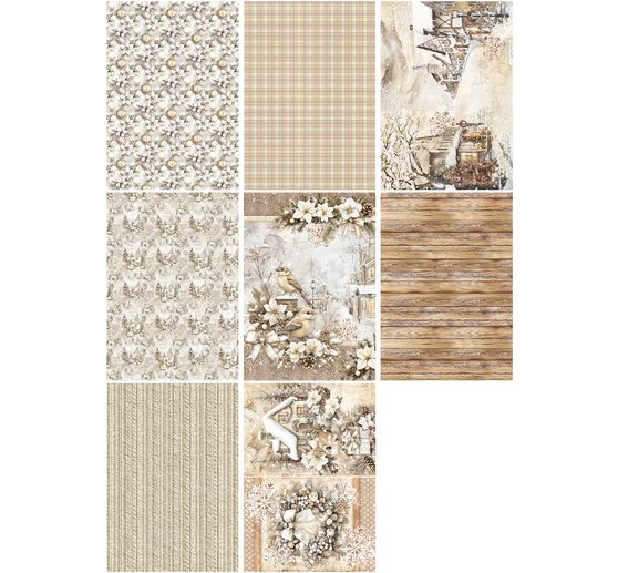 Winter seizoen" motief strozijde assortiment, set van 8