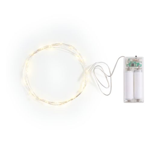 VBS LED snoer lampjes, met timer, zilverkleurige draad, 30 LED's