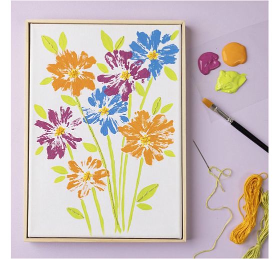 Canvas with frame, 15.8 x 23.8 cm