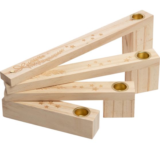 Houten adventskandelaar, waaiervormig