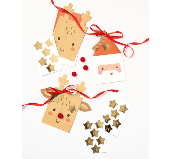 Adventskalender stickers "Stars Gold"
