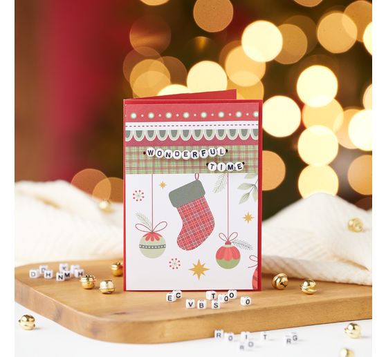 VBS Dubbele kaarten met enveloppen "Classic Xmas", 50 stuks